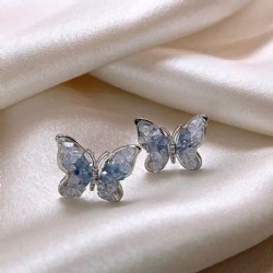 Meley Diamond Ice Butterfly Stud Earrings